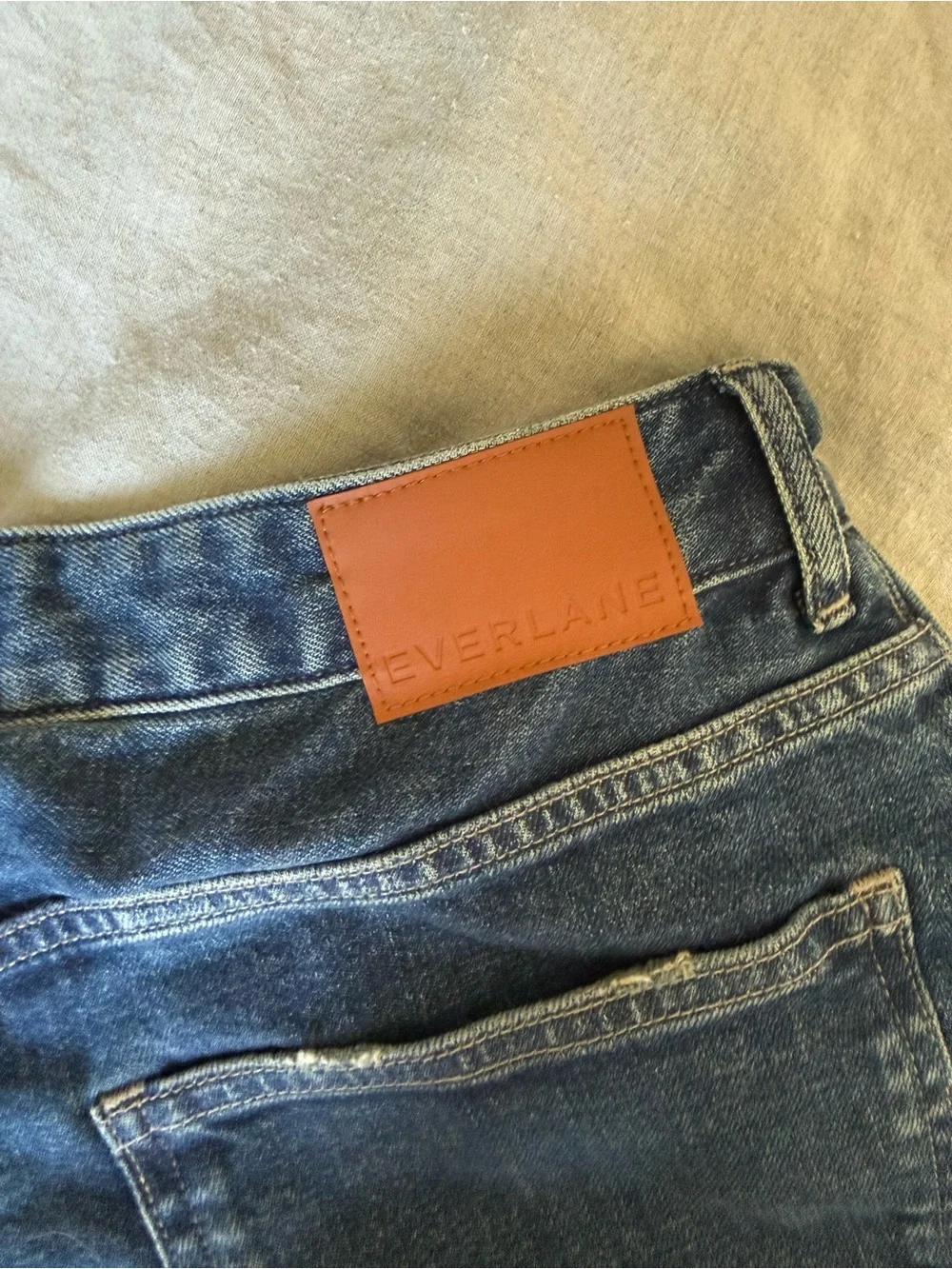Everlane the long denim short in indigo